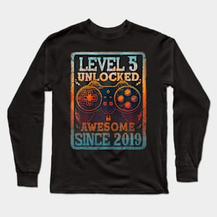 Level 5 Unlocked 5 Year Old 5Th Birthday Gamer Boys Kids Long Sleeve T-Shirt